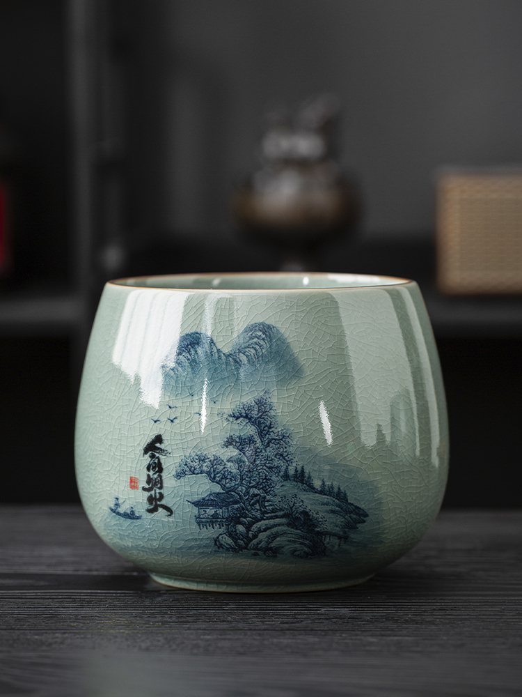 茶渣缸茶洗缸陶瓷茶叶废水缸大号桌面倒茶水盅洗茶具盆茶钵建水盂