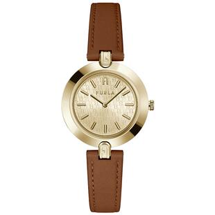 【节日礼物】FURLA芙拉手表女士棕色表带轻奢时尚简约石英腕表