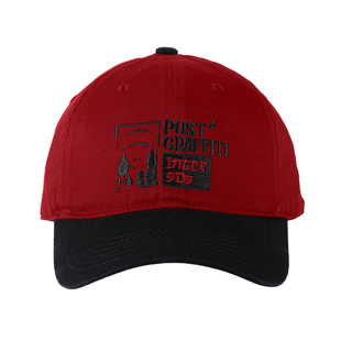 INGER原创设计 红棕色刺绣美式复古显脸小拍照鸭舌帽子韩涂鸦搭配