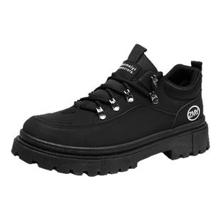 纯黑色男鞋防滑防水防油厨师鞋上班工作厨房劳保皮鞋运动棉鞋板鞋