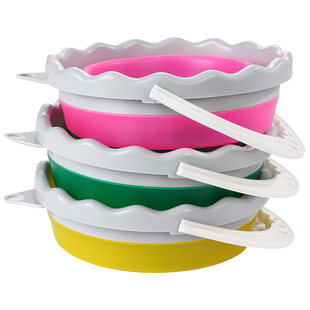 美术硅胶美术折叠水桶洗笔桶涮笔筒水粉水彩画色彩画画专用颜料美术生绘画国画伸缩便携洗颜料的小号大号写生