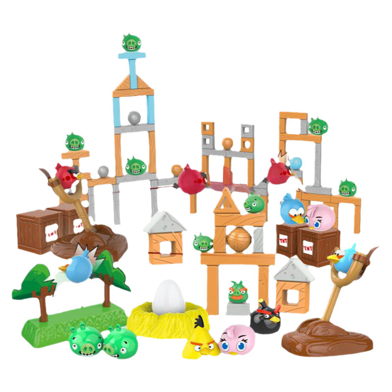 正版愤怒的小鸟玩具2太空版全套儿童益智男孩真人版弹射拼装道具