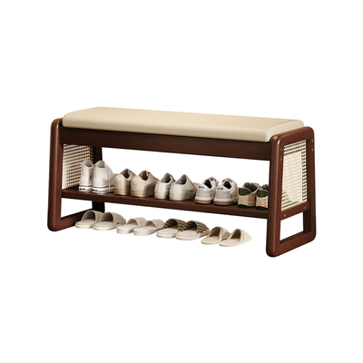 【一凳三用】实木储物换鞋