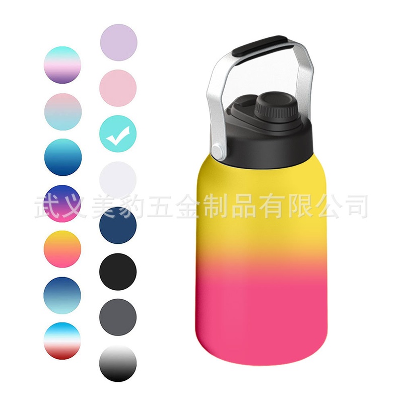 现货新款64oz一加仑大容量户外桶手提运动304不锈钢冰旅行便携壶