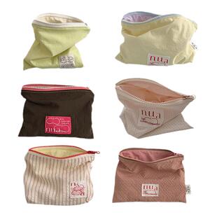 nuaname韩国代购 小清新收纳袋随身便携化妆包大容量收纳包ins风