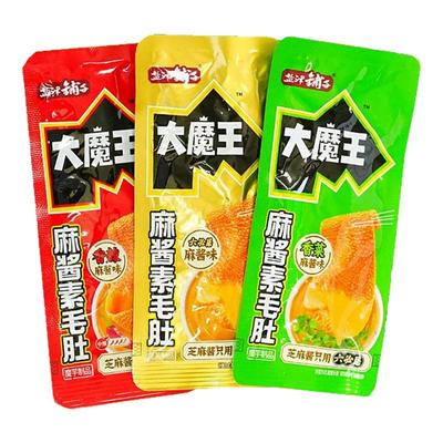 盐津铺子大魔王香菜麻酱魔芋六必居麻酱味素毛肚脆零食散装批发