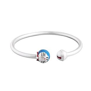 香港正生999纯银儿童手镯足银开口亲子创意可爱滴蓝胖子男女宝宝