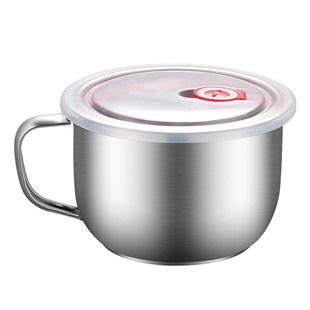 304加厚不锈钢大容量多用快餐杯泡面杯带盖饭盒可加热学生泡面碗