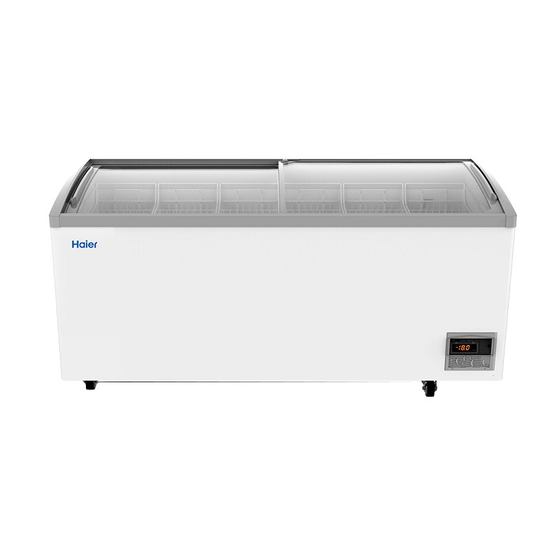 海尔卧式展示柜雪糕柜商用冰柜339/518/717升冷藏冷冻柜超市冰箱