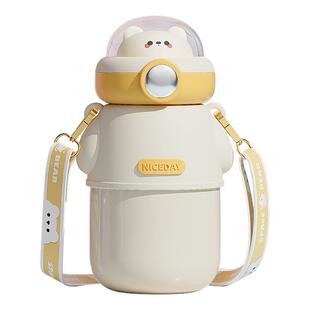 儿童保温杯男孩2025新款吸管水杯学生上学专用水壶幼儿园宝宝杯子