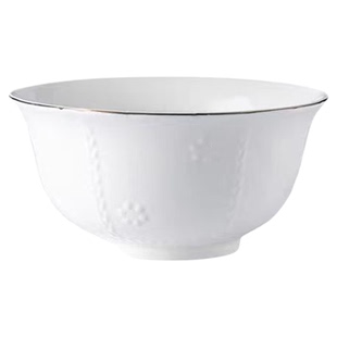 新款铂金系列钢玉瓷碗套装家用白色花瓣形餐具套装洗碗机适用