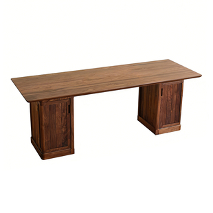 有清堂新中式北美黑胡桃木茶桌实木大板茶台茶桌宋代美学茶桌