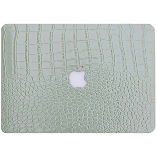 SHELL丨MacBook苹果笔记本Air13保护壳14寸M5绿鳄纹pro16皮革软套