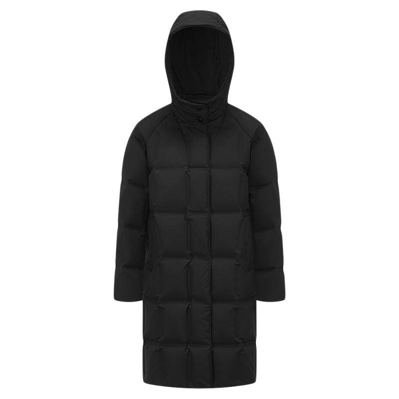90鹅绒波司登新款羽绒服女中长款商务优雅压胶厚保暖连帽宽松