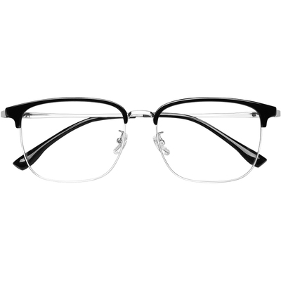 超大框半框眼镜男款近视可配度数超轻纯钛痞帅大脸显瘦加宽眼镜架