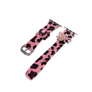 【防过敏材质】豹纹Kiity猫手表表带适用iwatch智能手表高级感创意腕带SE小众女款全新升级系列S11/S10毛绒