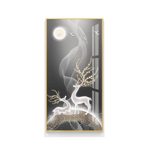 轻奢led带灯入户玄关装饰画简约现代挂画壁画走廊过道高级感大气