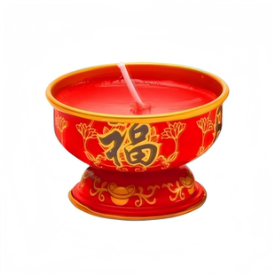 过年福旺蜡烛家用敬神红色喜庆底座酥油灯新年除夕点福灯环保防风