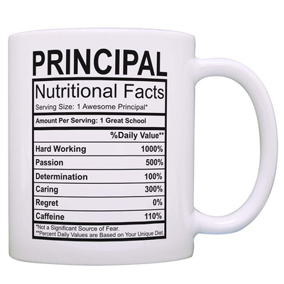 ins网红美式创意校长Principal Nutritional Facts陶瓷咖啡马克杯