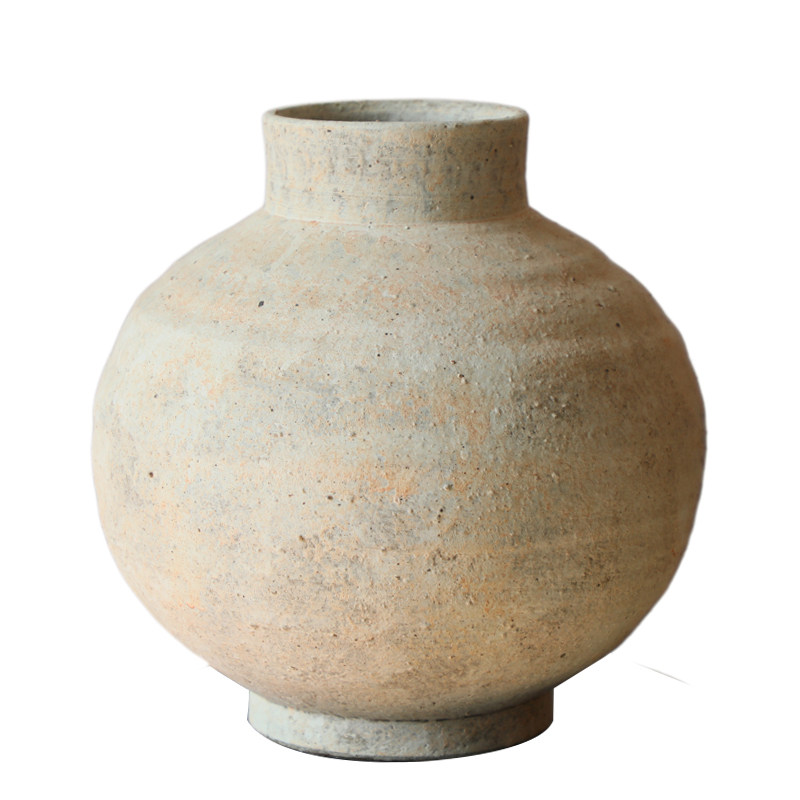 中古侘寂风粗陶陶罐玄关装饰器皿