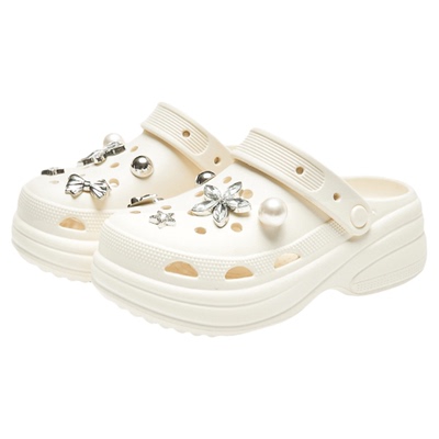 达芙妮厚底云朵洞洞鞋女增高凉拖