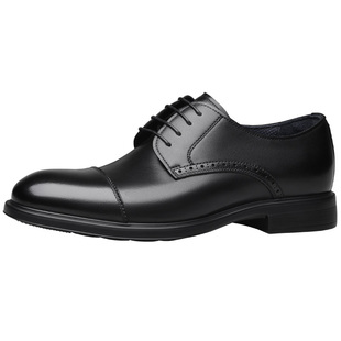 宾度男鞋26春季新款男士商务正装皮鞋男真皮软底三接头军官德比鞋