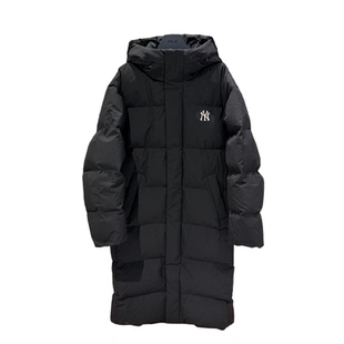 MLB张康乐同款男女简约时尚防水鹅绒保暖长款连帽羽绒服3ADJV4056