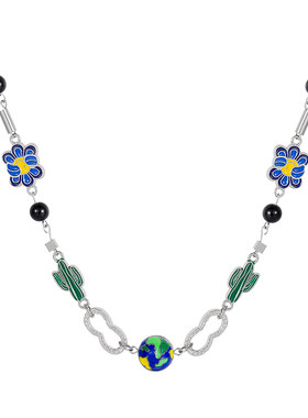 仙人掌项链男款高级感痞帅卫衣