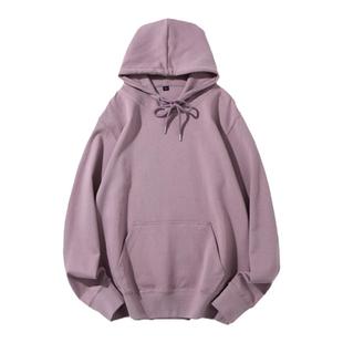 300g重磅纯棉春秋季新款连帽卫衣纯色简约内搭运动帽衫男女款卫衣