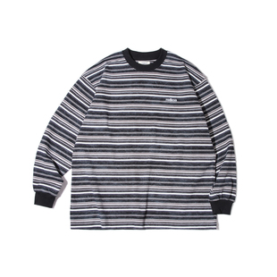 rodless重磅洗水做旧320g刺绣条纹长袖T恤宽松秋季百搭国潮情侣款