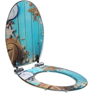 树脂马桶盖实心阻尼缓降冲防水卡通用水晶透明海洋图案时尚厕所板