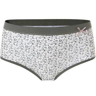 AB内裤女舒适弹力棉印花抗菌三角裤妈咪裤高腰包臀大码平角裤0108