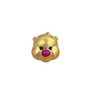 999足金露比转运珠3D硬金黄金loopy可爱小海狸手链卡通串珠送女友