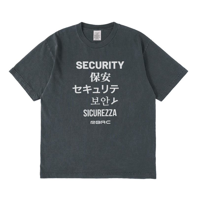 SECURITY保安短袖t恤夏季设计感小众情侣男女宽松圆领上衣