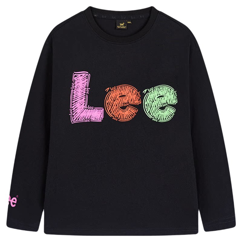 leekids春季男女童圆领套头T恤