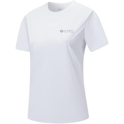 特步短袖女2025年官方跑步上衣抗菌圆领针织运动T恤976228010289