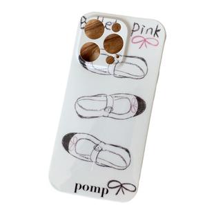 pomp原创设计手绘芭蕾少女舞蹈鞋全包防摔手机壳适用12苹果13/14promax创意