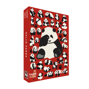 Comitok拼图1000片你好熊猫减压解闷高难度玩具蓝卡纸质潮玩艺术
