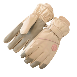 滑雪手套女冬加厚保暖加绒东北电动车防寒防风可触屏防水骑行手套