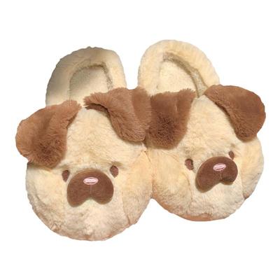 细细条可爱小狗学生居家棉拖鞋