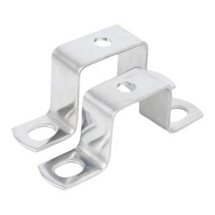 宝德丰304不锈钢方形卡带孔骑马卡u型方管卡扣抱箍欧姆直角支架