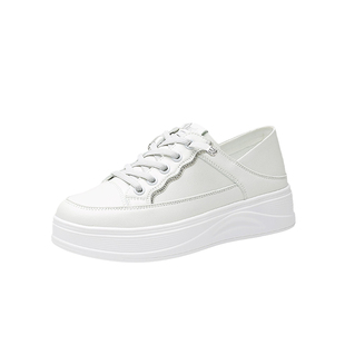 大东白色厚底运动板鞋女款2026新款春季女鞋百搭平底小白鞋休闲鞋