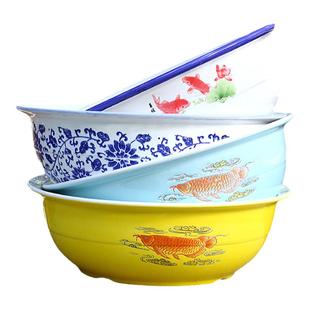 和面盆家用陶瓷加厚大号老式发面盆揉面专用不沾盆和面盆晒酱盆