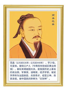 文财神爷范蠡招财桌面摆件铝相框