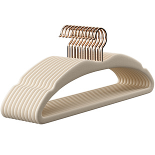 植绒衣架短颈家用挂衣无痕防肩角滑无痕晾晒衣服挂架撑子加粗加厚