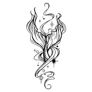 再变 精灵鱼尾保持久美人鱼草本纹身贴纸防水女持久性感果汁后背