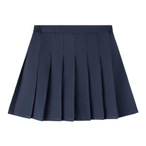 中小学生女童校服裙酒红色格子裙学院风半身百褶短裙子黑深蓝夏季