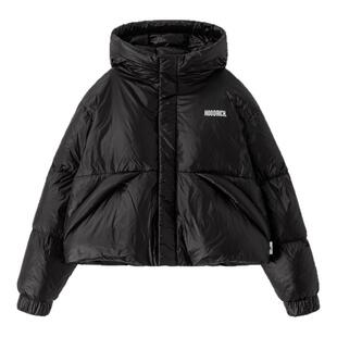 HOODRICH90白鸭绒羽绒服冬季保暖加厚纯色短款百搭蓬松休闲外套女