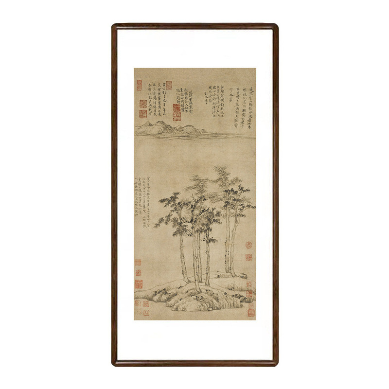 倪瓒六君子图新中式山水挂画