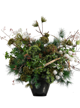 鲲屿新中式绿竹燕然大圆桌摆件